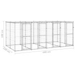 vidaXL Padoc câini de exterior cu acoperiș, 9,68 m², oțel galvanizat
