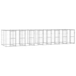 vidaXL Padoc câini de exterior cu acoperiș, 19,36 m², oțel galvanizat vidaXL Padoc câini de exterior cu acoperiș, 19,36 m², oțel galvanizat