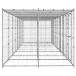 vidaXL Padoc câini de exterior cu acoperiș, 19,36 m², oțel galvanizat vidaXL Padoc câini de exterior cu acoperiș, 19,36 m², oțel galvanizat
