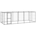 vidaXL Padoc pentru câini de exterior cu acoperiș, 12,1 m², oțel vidaXL Padoc pentru câini de exterior cu acoperiș, 12,1 m², oțel