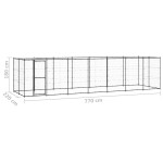vidaXL Padoc pentru câini de exterior cu acoperiș, 16,94 m², oțel vidaXL Padoc pentru câini de exterior cu acoperiș, 16,94 m², oțel
