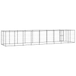 vidaXL Padoc pentru câini de exterior cu acoperiș, 21,78 m², oțel vidaXL Padoc pentru câini de exterior cu acoperiș, 21,78 m², oțel