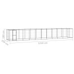 vidaXL Padoc pentru câini de exterior cu acoperiș, 26,62 m², oțel vidaXL Padoc pentru câini de exterior cu acoperiș, 26,62 m², oțel