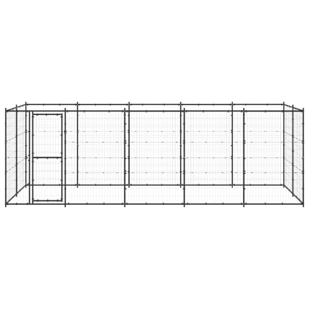 vidaXL Padoc pentru câini de exterior, 12,1 m², oțel
