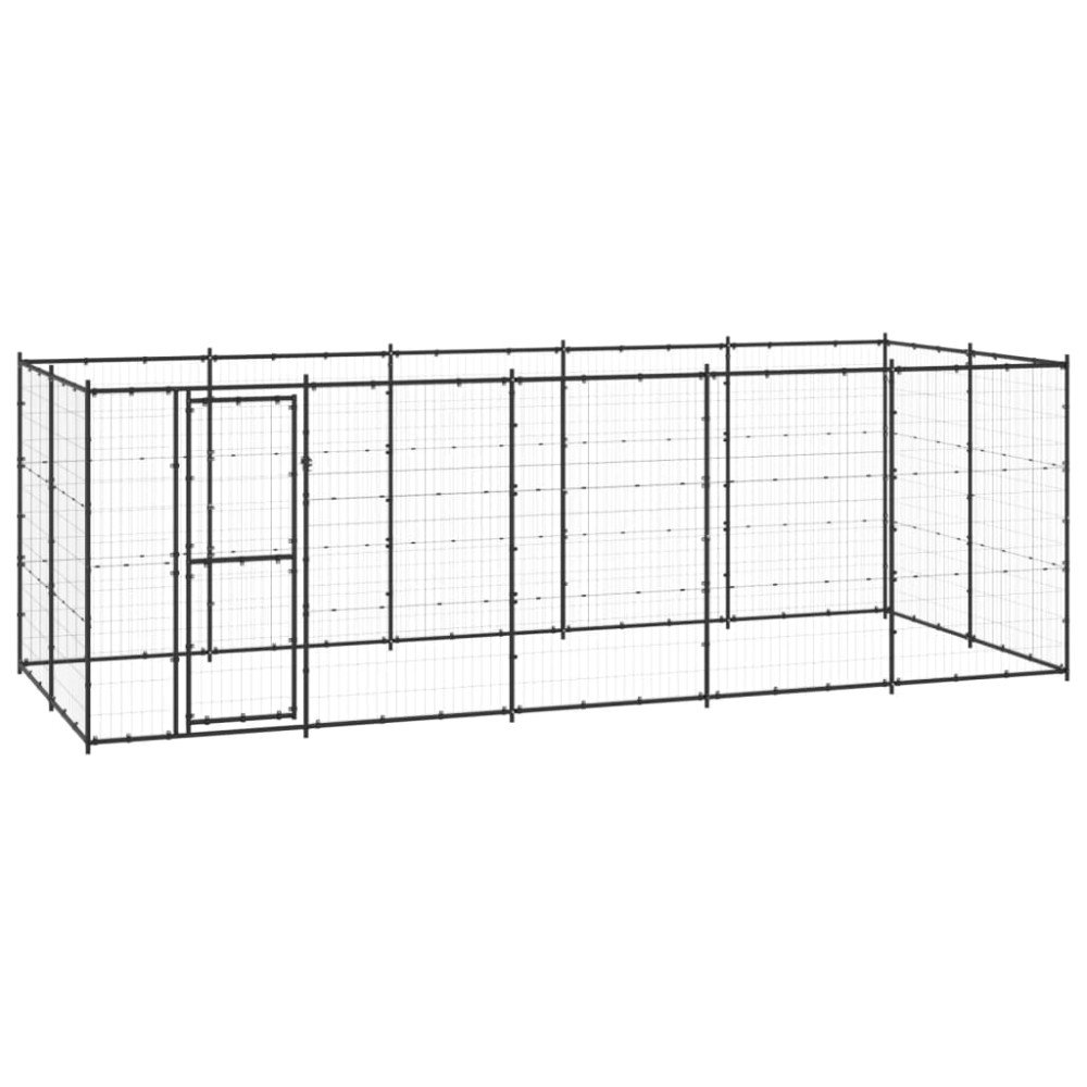 vidaXL Padoc pentru câini de exterior, 12,1 m², oțel