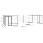 vidaXL Padoc pentru câini de exterior, 16,94 m², oțel vidaXL Padoc pentru câini de exterior, 16,94 m², oțel