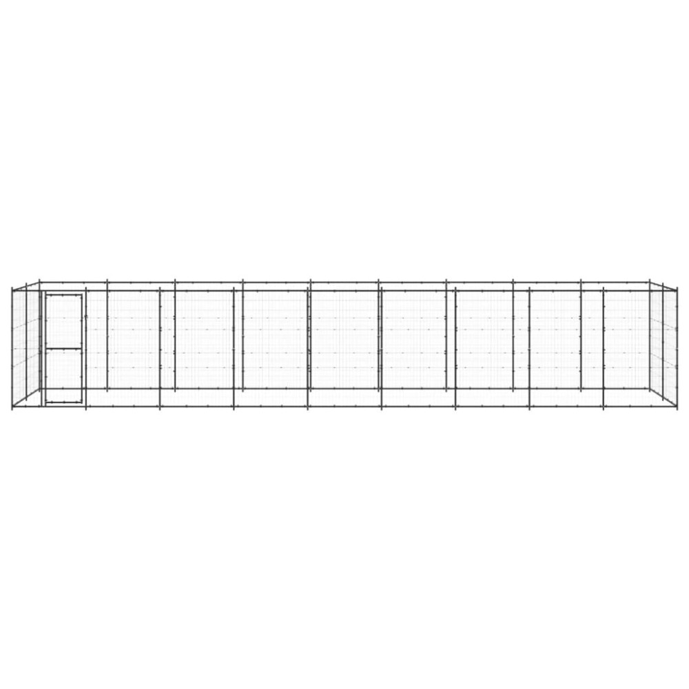 vidaXL Padoc pentru câini de exterior, 21,78 m², oțel