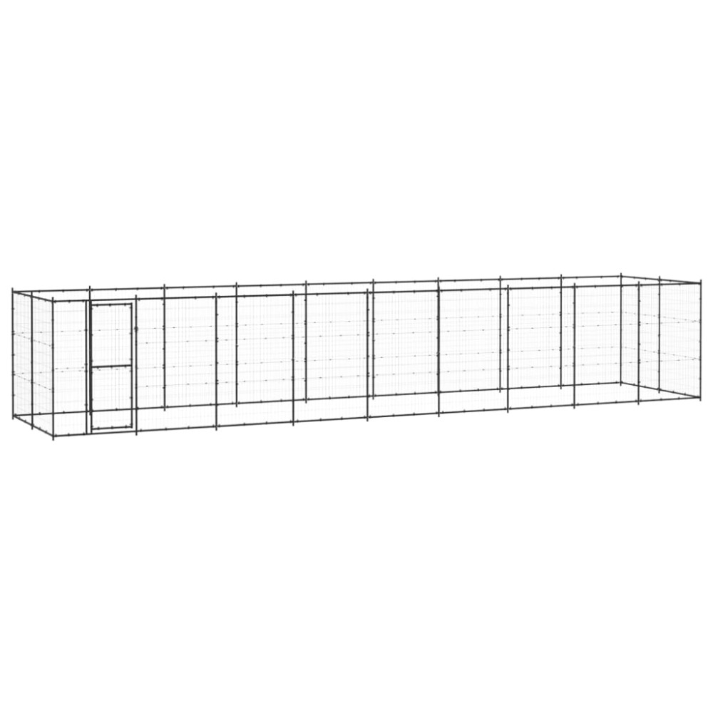 vidaXL Padoc pentru câini de exterior, 21,78 m², oțel