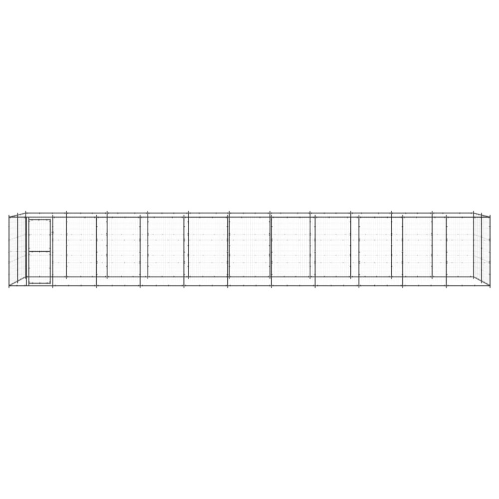 vidaXL Padoc pentru câini de exterior, 26,62 m², oțel