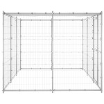 vidaXL Padoc câini de exterior cu acoperiș, 7,26 m², oțel galvanizat vidaXL Padoc câini de exterior cu acoperiș, 7,26 m², oțel galvanizat
