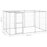 vidaXL Padoc câini de exterior cu acoperiș, 7,26 m², oțel galvanizat vidaXL Padoc câini de exterior cu acoperiș, 7,26 m², oțel galvanizat