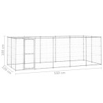vidaXL Padoc câini de exterior cu acoperiș, 12,1 m², oțel galvanizat vidaXL Padoc câini de exterior cu acoperiș, 12,1 m², oțel galvanizat