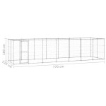 vidaXL Padoc câini de exterior cu acoperiș, 16,94 m², oțel galvanizat vidaXL Padoc câini de exterior cu acoperiș, 16,94 m², oțel galvanizat