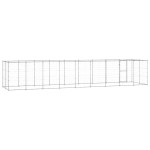 vidaXL Padoc câini de exterior cu acoperiș, 21,78 m², oțel galvanizat vidaXL Padoc câini de exterior cu acoperiș, 21,78 m², oțel galvanizat
