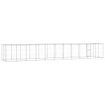 vidaXL Padoc câini de exterior cu acoperiș, 26,62 m², oțel galvanizat
