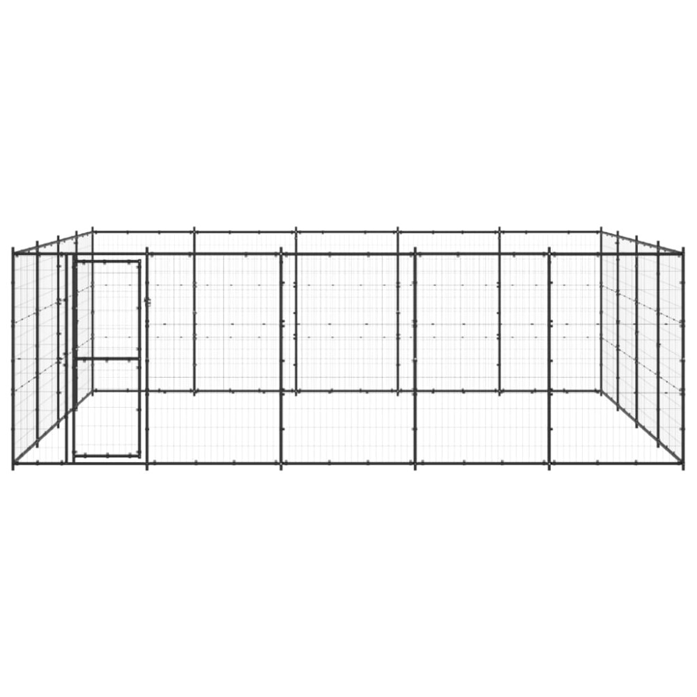 vidaXL Padoc pentru câini de exterior, 24,2 m², oțel