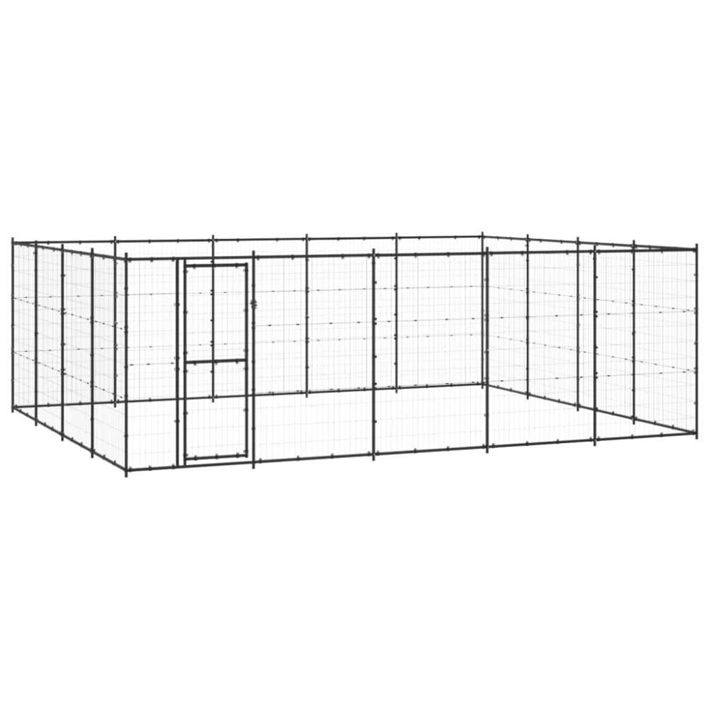 vidaXL Padoc pentru câini de exterior, 24,2 m², oțel