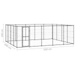 vidaXL Padoc pentru câini de exterior, 24,2 m², oțel vidaXL Padoc pentru câini de exterior, 24,2 m², oțel