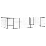 vidaXL Padoc pentru câini de exterior, 33,88 m², oțel