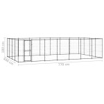 vidaXL Padoc pentru câini de exterior, 33,88 m², oțel