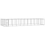 vidaXL Padoc pentru câini de exterior, 53,24 m², oțel