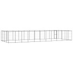 vidaXL Padoc pentru câini de exterior, 53,24 m², oțel
