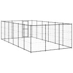 vidaXL Padoc pentru câini de exterior, 21,78 m², oțel