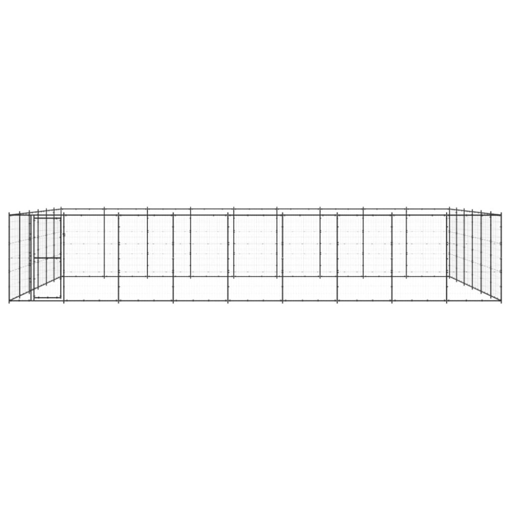 vidaXL Padoc pentru câini de exterior, 65,34 m², oțel