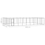 vidaXL Padoc pentru câini de exterior, 65,34 m², oțel vidaXL Padoc pentru câini de exterior, 65,34 m², oțel