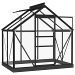 vidaXL Seră din sticlă, antracit, 155x103x191 cm, aluminiu vidaXL Seră din sticlă, antracit, 155x103x191 cm, aluminiu