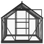 vidaXL Seră din sticlă, antracit, 155x200,5x191 cm, aluminiu vidaXL Seră din sticlă, antracit, 155x200,5x191 cm, aluminiu