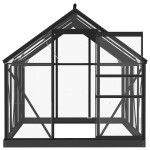 vidaXL Seră din sticlă, antracit, 155x200,5x191 cm, aluminiu vidaXL Seră din sticlă, antracit, 155x200,5x191 cm, aluminiu