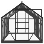 vidaXL Seră din sticlă, antracit, 155x298x191 cm, aluminiu
