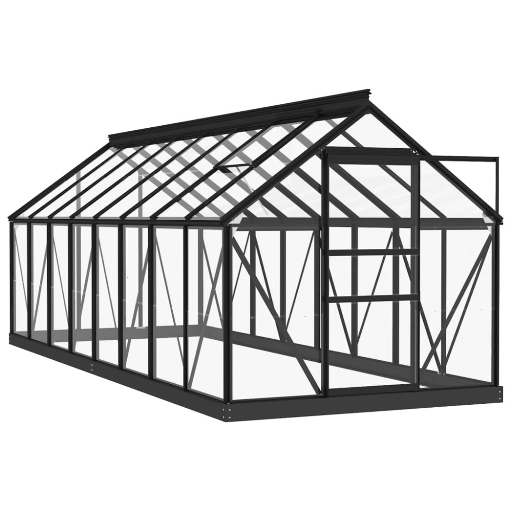 vidaXL Seră din sticlă, antracit, 155x395,5x191 cm, aluminiu