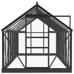 vidaXL Seră din sticlă, antracit, 155x395,5x191 cm, aluminiu vidaXL Seră din sticlă, antracit, 155x395,5x191 cm, aluminiu