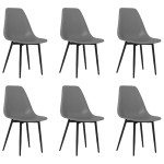 vidaXL Scaune de bucătărie, 6 buc., gri, PP vidaXL Scaune de bucătărie, 6 buc., gri, PP