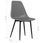 vidaXL Scaune de bucătărie, 6 buc., gri, PP vidaXL Scaune de bucătărie, 6 buc., gri, PP