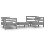 vidaXL Set mobilier de grădină, 5 piese, gri, lemn masiv de pin vidaXL Set mobilier de grădină, 5 piese, gri, lemn masiv de pin