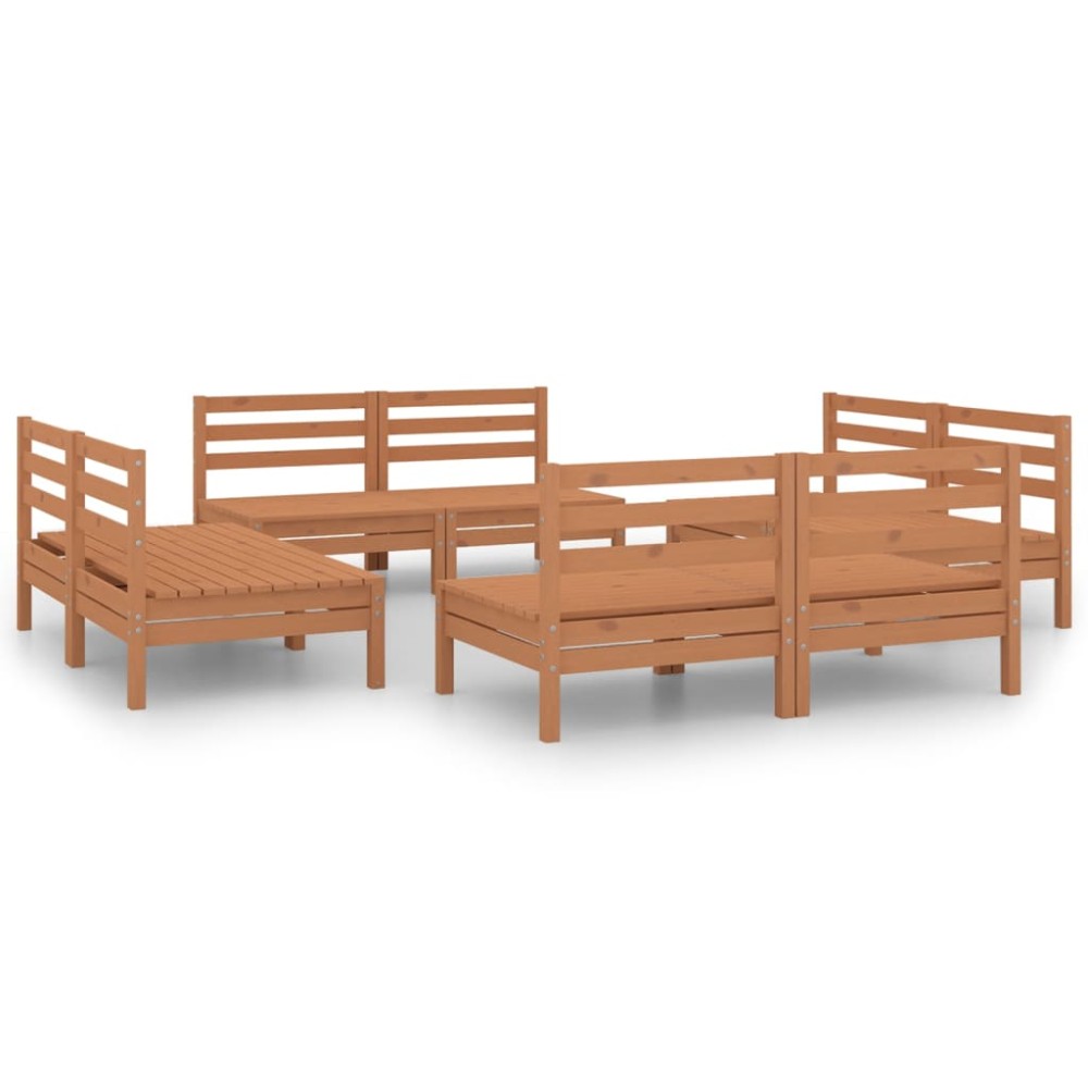 vidaXL Set mobilier de grădină, 8 piese, maro miere, lemn masiv de pin