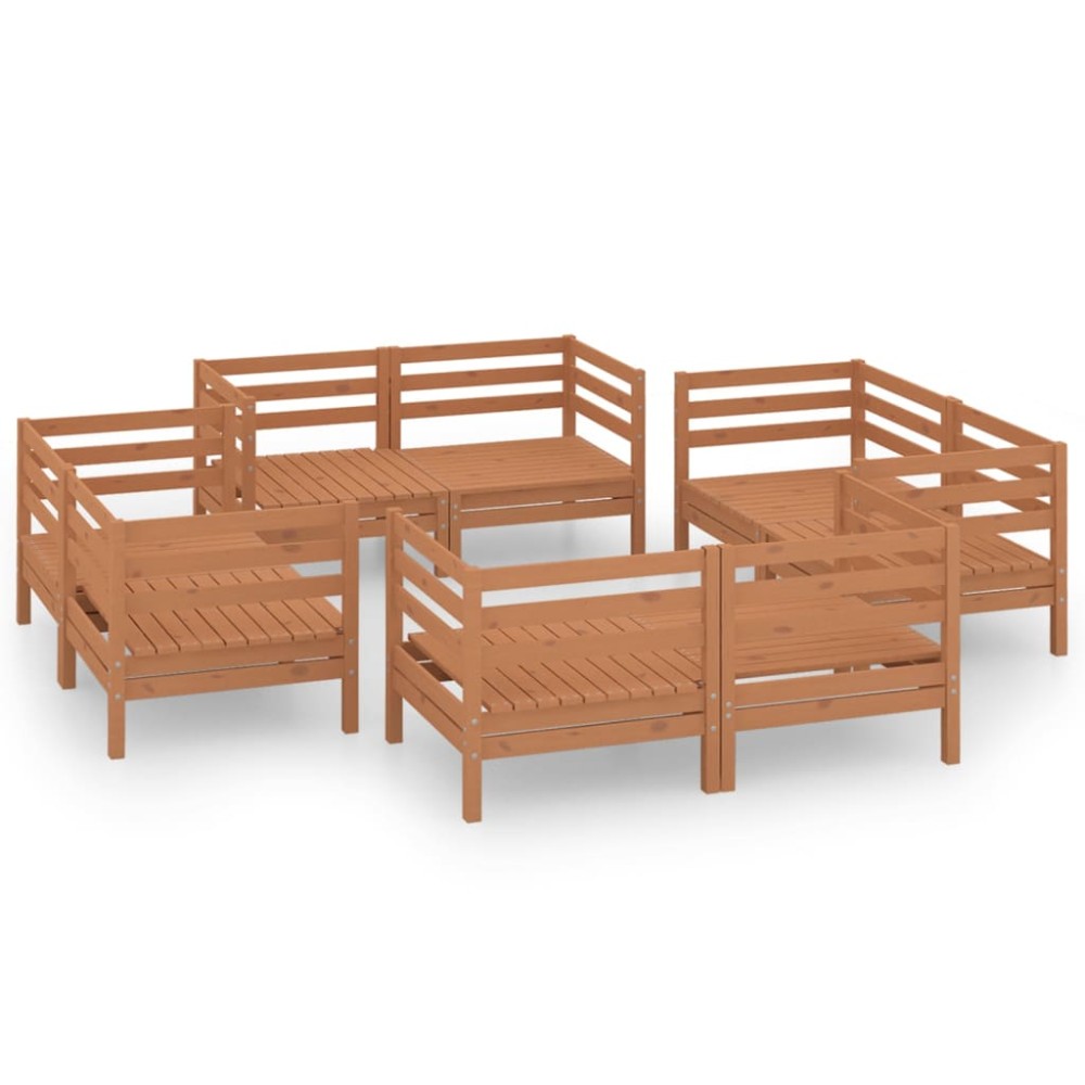 vidaXL Set mobilier de grădină, 8 piese, maro miere, lemn masiv de pin