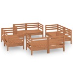 vidaXL Set mobilier de grădină, 8 piese, maro miere, lemn masiv de pin