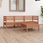 vidaXL Set mobilier de grădină, 4 piese, maro miere, lemn masiv de pin vidaXL Set mobilier de grădină, 4 piese, maro miere, lemn masiv de pin