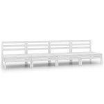vidaXL Set mobilier de grădină, 4 piese, alb, lemn masiv de pin vidaXL Set mobilier de grădină, 4 piese, alb, lemn masiv de pin