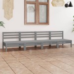 vidaXL Set mobilier de grădină, 4 piese, gri, lemn masiv de pin vidaXL Set mobilier de grădină, 4 piese, gri, lemn masiv de pin