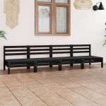 vidaXL Set mobilier de grădină, 4 piese, negru, lemn masiv de pin vidaXL Set mobilier de grădină, 4 piese, negru, lemn masiv de pin