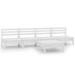 vidaXL Set mobilier de grădină, 5 piese, alb, lemn masiv de pin vidaXL Set mobilier de grădină, 5 piese, alb, lemn masiv de pin