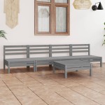 vidaXL Set mobilier de grădină, 5 piese, gri, lemn masiv de pin vidaXL Set mobilier de grădină, 5 piese, gri, lemn masiv de pin