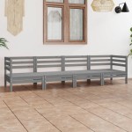 vidaXL Set mobilier de grădină, 4 piese, gri, lemn masiv de pin vidaXL Set mobilier de grădină, 4 piese, gri, lemn masiv de pin