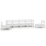 vidaXL Set mobilier de grădină, 6 piese, alb, lemn masiv de pin vidaXL Set mobilier de grădină, 6 piese, alb, lemn masiv de pin