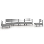 vidaXL Set mobilier de grădină, 6 piese, gri, lemn masiv de pin vidaXL Set mobilier de grădină, 6 piese, gri, lemn masiv de pin